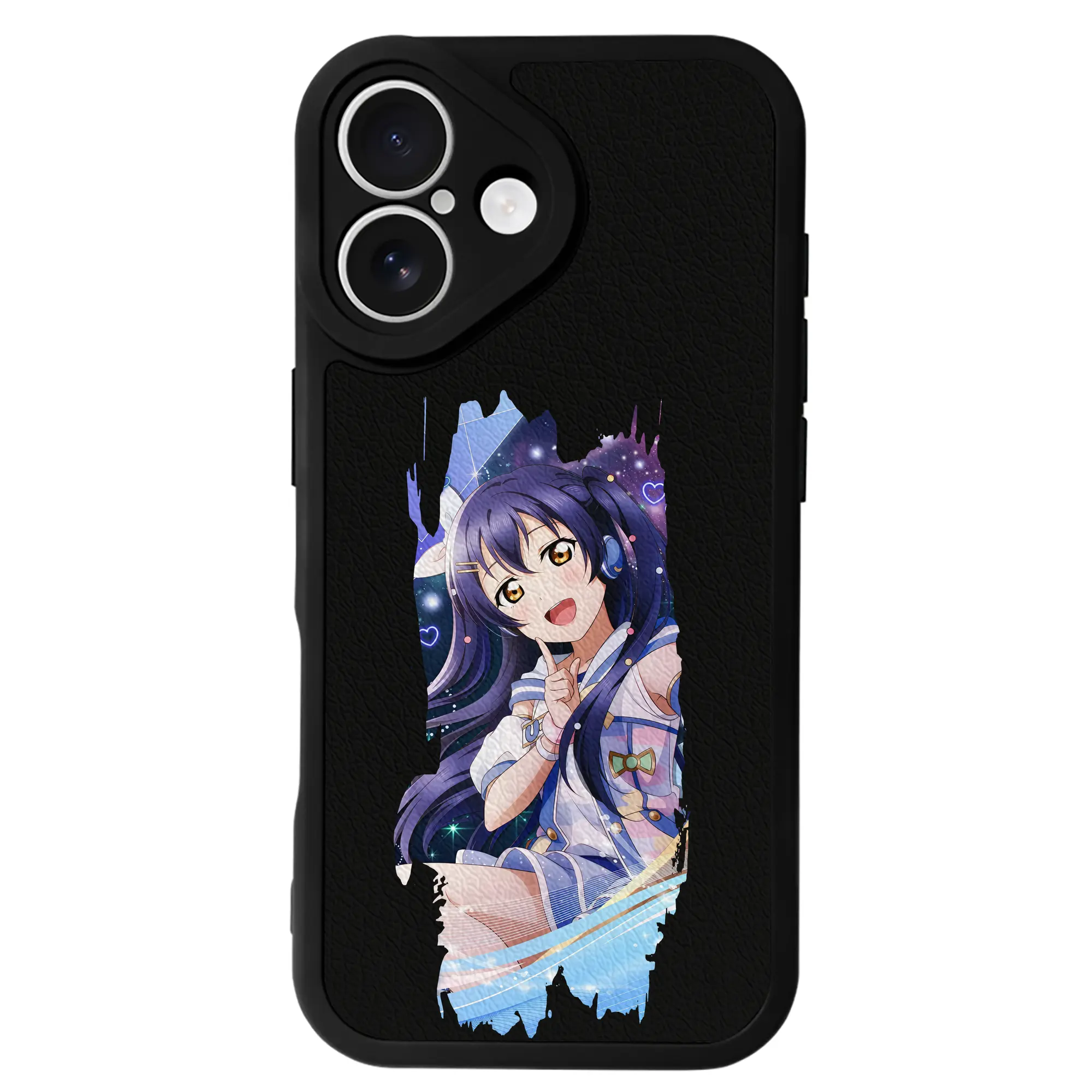 Love Live! グッズ,園田海未 - IPhone 16シリーズ対応 ・ シリコンスマホケース ・ レザー調 ・ 高精度フィット ・ 耐衝撃 ・ ワイヤレス充電対応 ・ 精密カット